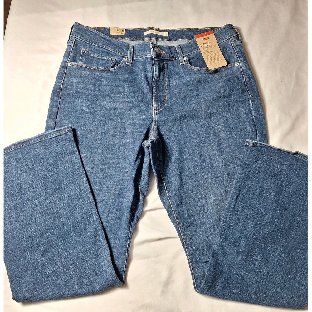 Levi's Classic Bootcut Jeans Womens 16 Short Mid Rise Stellar Stretch Blue NWT